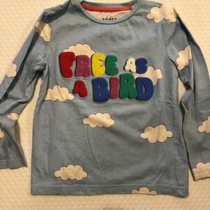 Mini Boden Blue 'Free As A Bird' Long Sleeve Tee